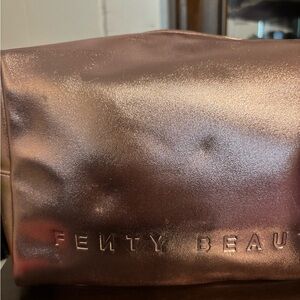 Fenty Beauty Metallic Rose Gold Cosmetic Pouch